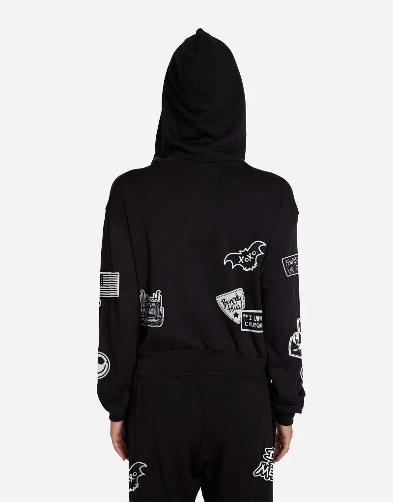 LACHELLE ROCK & ROLL MOSHI HOODIE BLACK