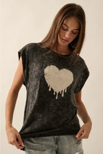 DRIPPING HEART SLEEVELESS TOP