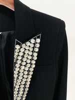 CRYSTAL BEADED BLACK BLAZER