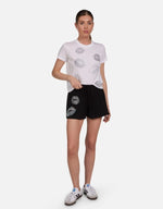 ZOA CRYSTAL LIPS BLACK SHORTS