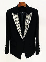 CRYSTAL BEADED BLACK BLAZER