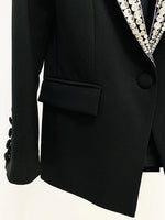 CRYSTAL BEADED BLACK BLAZER