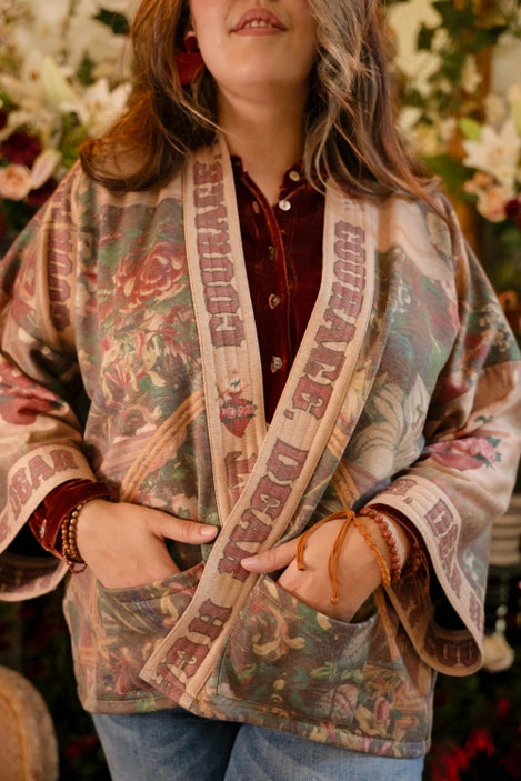 COURAGE DEAR HEART FLEECE KIMONO