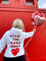 WISH YOU WERE HERE HEART HOODIE