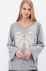 HEATHER GRAY ANGEL SWEATER